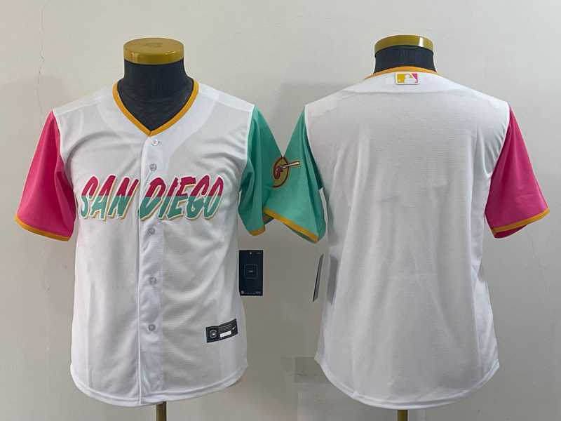 Youth San Diego Padres Blank White 2022 City Connect Cool Base Stitched Jersey,We sell and wholesale Youth San Diego Padres Blank White 2022 City Connect Cool Base Stitched Jersey on line form chian!